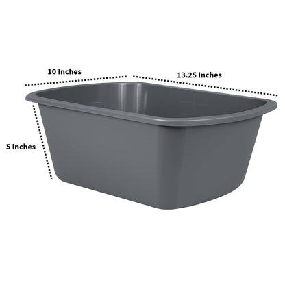 Vakly Wash Basins – Rectangular Plastic 7-Quart Graduated Hospital Soaking Tub with Markings – Small Portable Washbasin for Face Washing, Cleaning, Foot Bath, Dishes, Laundry & Bedside Care