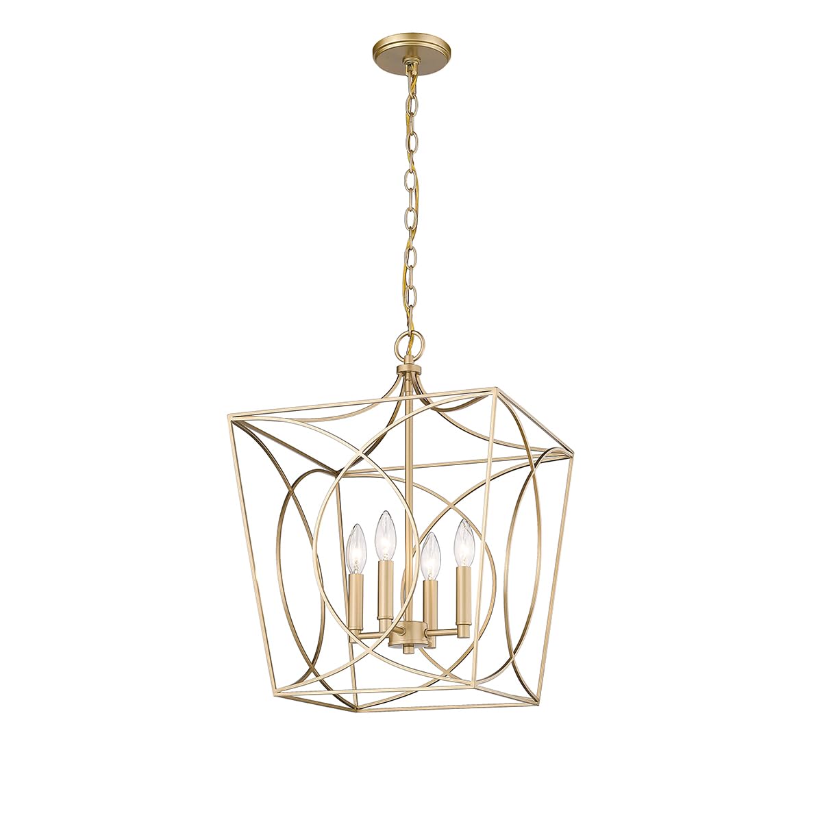 ML Lighting Tracy - 4 Light Pendant-21.9 Inches Tall and 15.87 Inches Wide-Painted Modern Gold Finish -Traditional Installation
