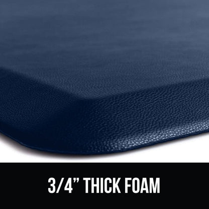 GORILLA GRIP Comfortable Cushioned Kitchen Mats for Floor, 39x20, Waterproof and Stain Resistant Soft Top, 3/4 Inch Thick Ergonomic Standing Desk Anti Fatigue Mat, Foam Supports Ankles and Feet, Navy