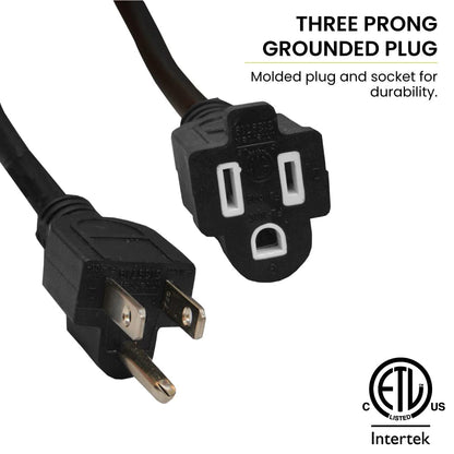 Go Green Power Inc. 50ft Outdoor Extension Cord, Black, Pack of 8-14/3 SJTW, Contractor Grade, Durable, and Moisture Resistant