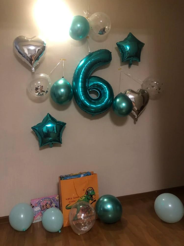 Number 2 Balloon by Teal Blue | 40-Inch Birthday Decoration for Second Birthday Party