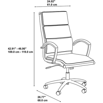 Bush Business Furniture STC043LG Studio C High Back Leather Executive Office Chair, Light Gray