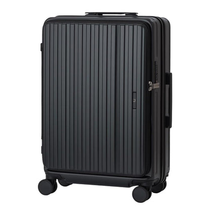 LEGEND WALKER 26" Large Checked Luggage, Front Opening Expandable Hardshell Suitcase with Spinner Wheels, TSA Lock, USB Port & Cup Holder, Black, 5524-67