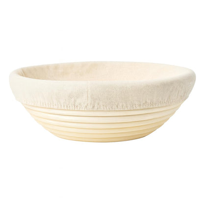 Saint Germain Bakery Premium Round Bread Banneton Basket with Liner - Perfect Brotform Proofing Basket for Making Beautiful Bread (9 inch)