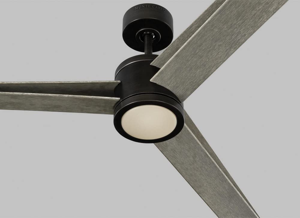 Monte Carlo 3AMR60RZWD Armstrong Unique Energy Star 60" Ceiling Fan with LED Light and Hand Remote Control, 3 Set ABS Blades, Matte White