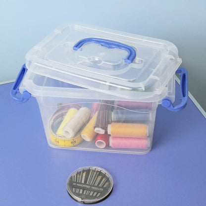 Morcte 1.5 L Mini Plastic Storage Bin - Clear Small Latch Box, Pack of 6