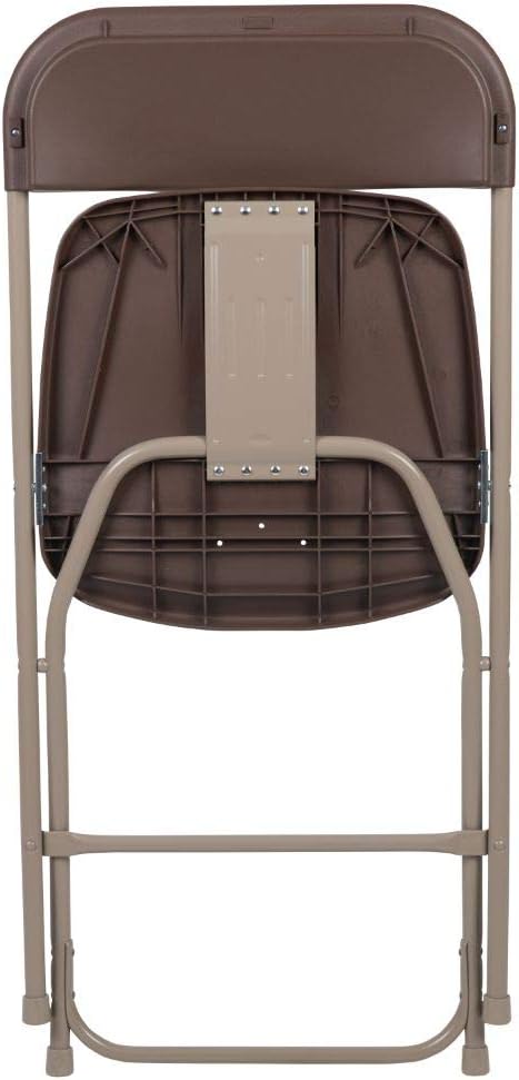 2 Pack 650LB Flash Furniture Hercules Series Plastic Folding Chair - Brown - Weight Capacity Comfortable Event