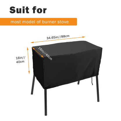 Black Patio Covers for 2-Burner Camp Stove, Luxiv Heavy-Duty Cover for Camp Chef 2 Burner Burners Stove Waterproof Cover (Black, 34.5x16x16)
