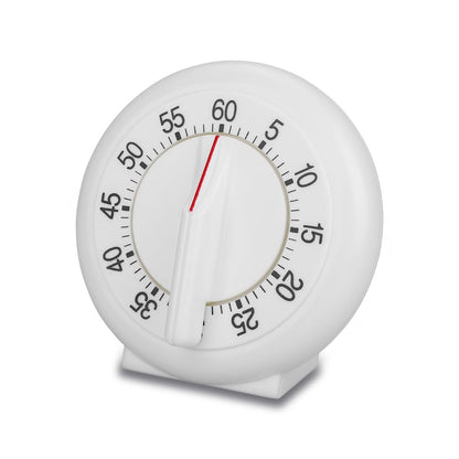 Lwuey Kitchen Timer Manual, 60 Minutes Round Shape Timer Cooking Ring Mechanical Counter Alarm Clock Wind Up Timers Home Egg Baking Steaming Visual Countdown Teacher Exercising Meeting White
