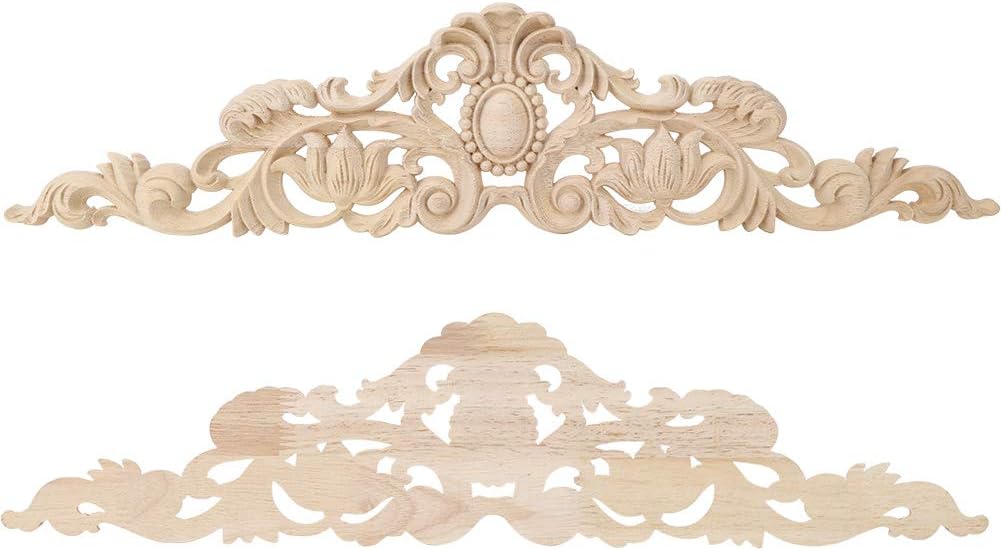 TOPINCN 50x12cm Wood Carving Applique, European DIY Decoration for Home Furniture