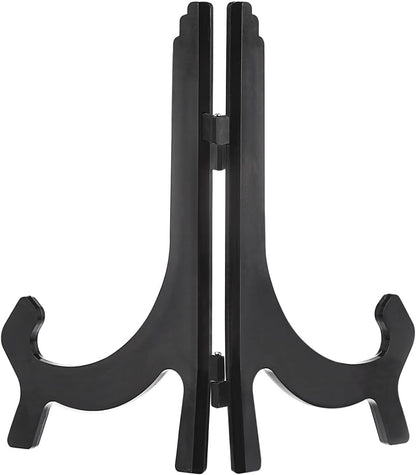 uxcell 2pcs 10" Black Plastic Folding Easel Plate Holder for Decorative Picture Frame Display