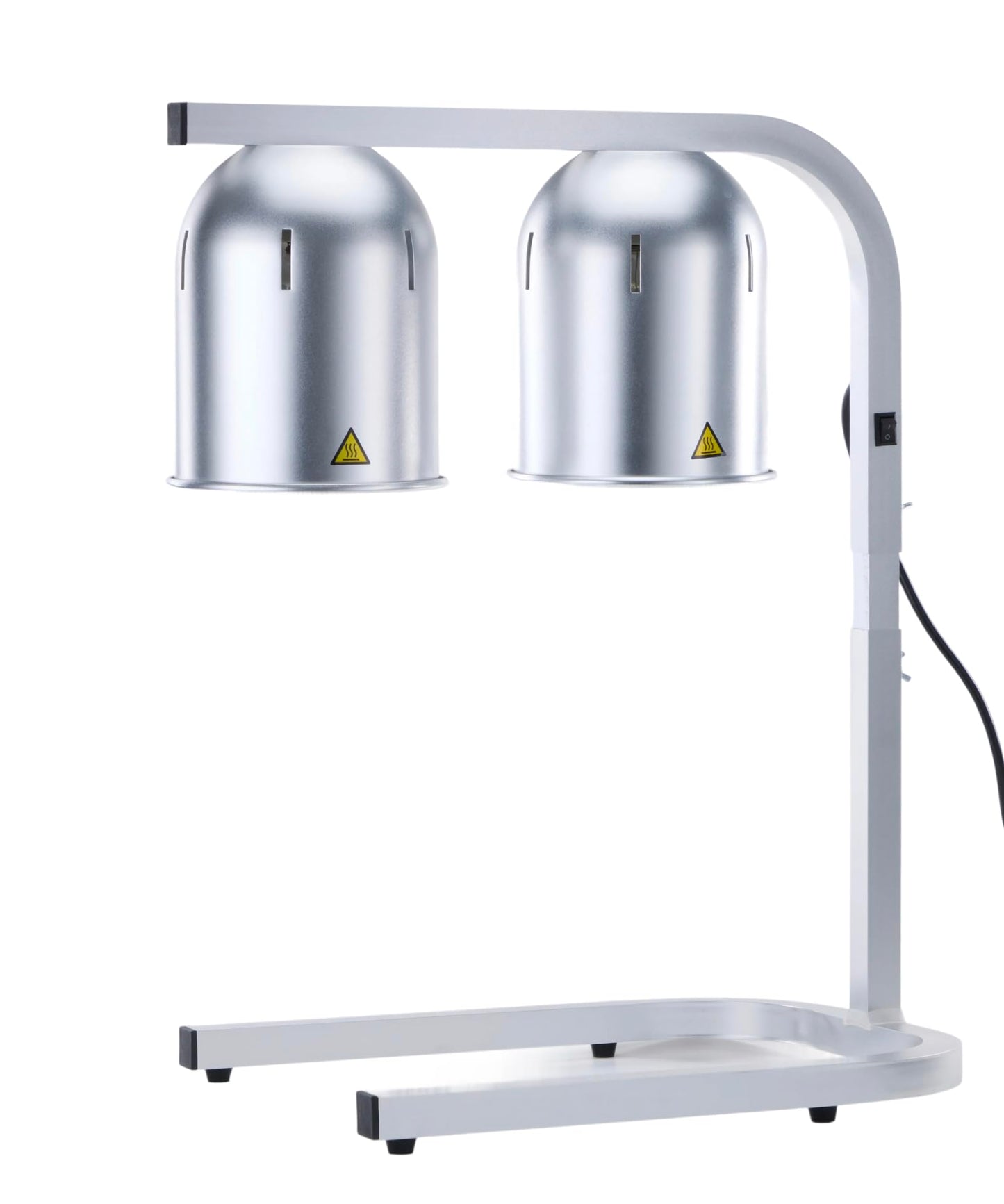 AZZO KITCHEN Heat Lamp for Food 500W Teflon-Coated Bulbs Food Heat Lamp for Fast and Even Heating Commercial Food Warmer with 5 Adjustable Height Lamp Stand for Home Restaurant Buffet Bakery Silver