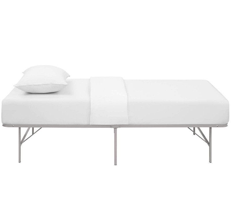 Modway Horizon Replaces Box Spring-Folding Metal Mattress Bed Frame, Twin, Gray