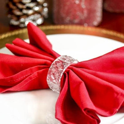 Factory Direct Craft Set of 12 Crystal Look Acrylic Napkin Rings for Table Decor