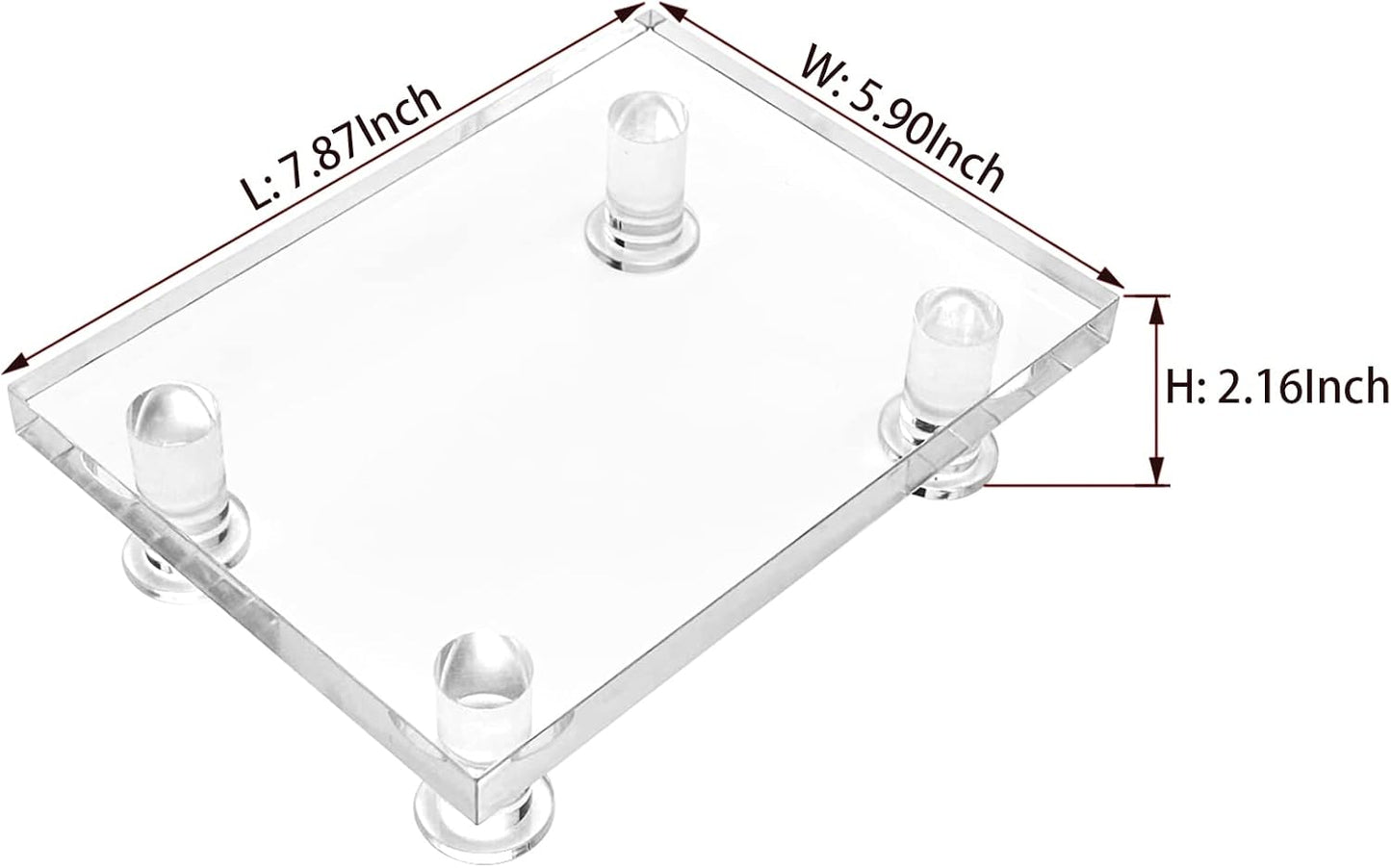 Bigfety Clear Acrylic Pedestal Tray Stand Riser for Bathroom Kitchen Countertop Home Decor