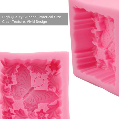 2 Pack Butterfly Flower Soap Molds for Soap Making, 3D Floral Silicone Mold for Handmade Soaps, Bath Bombs, Lotion Bars, Beeswax, Candles, Polymer Clay, Plaster of Paris, Resin Craft Making Supplies