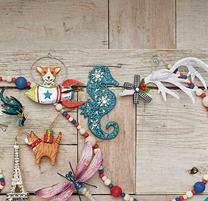 C&F Home Pierced Blue Seahorse Coastal Beach Christmas Ornament