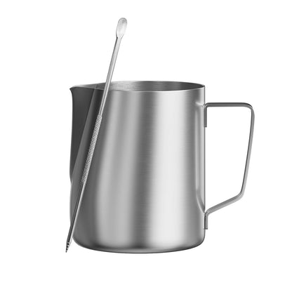 JZ.CAFE Milk Frothing Pitcher, 12 Oz/350 ML Milk Frother Steamer Cup Stainless Steel Espresso Cup with Decorating Pen