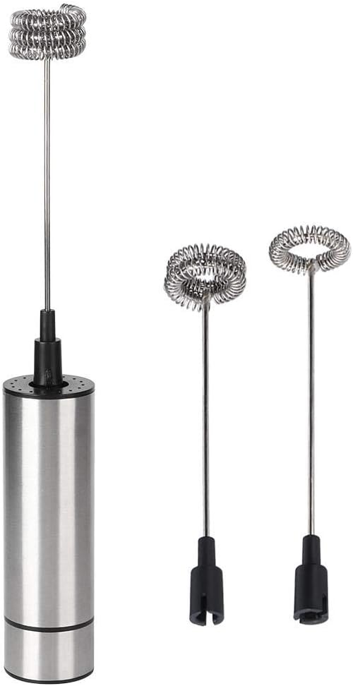 Milk Frother Handheld Foam Maker, Stainless Steel Coffee Stirrer Mixer Blender, Electric Egg Beater Kitchen Utensils