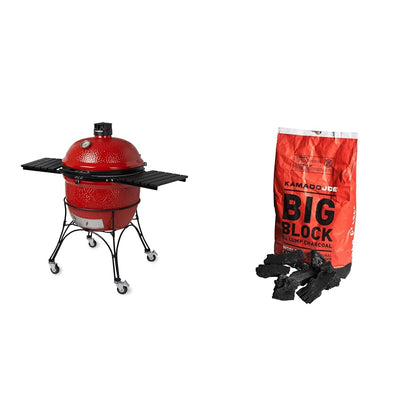 Kamado Joe 24-inch Ceramic Grill, Smoker & 20LB 100% Natural Hardwood Lump Charcoal