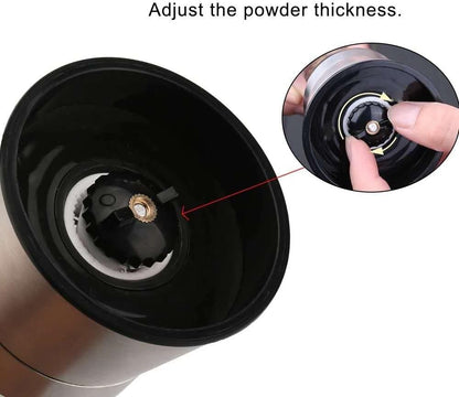 Elegant GRINDER 7 inch Tall, Eco-Friendly Stainless Steel and Glass Grinder with Adjustable Ceramic Grinder