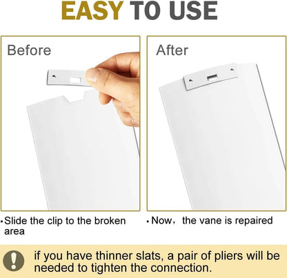 25PCS Metal Vertical Blind Repair Vane Savers, Vertical Blinds Repair Kit for Replacement Slats