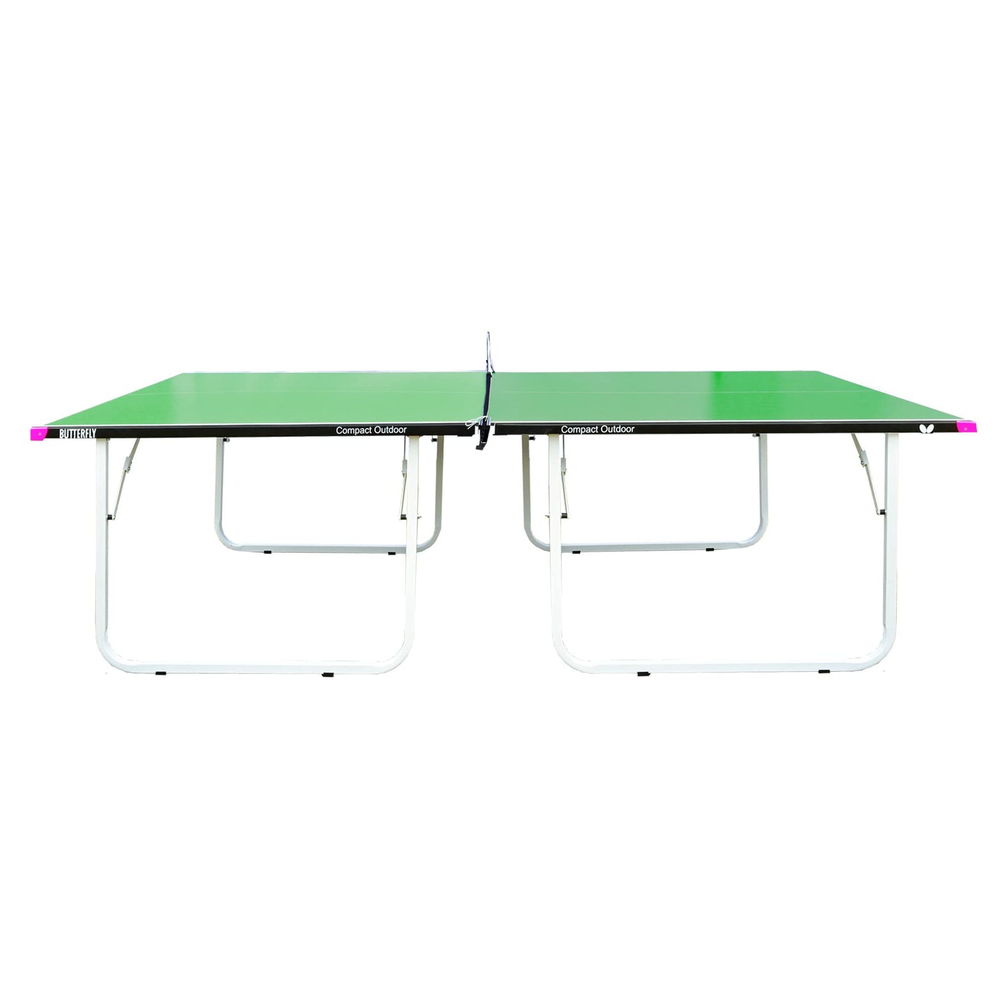Butterfly Compact Outdoor Ping Pong Table - Thick Outdoor Table Tennis Table - All-Weather Removable Ping Pong Net Included - Ships Assembled - Folds and Rolls for Easy Transport