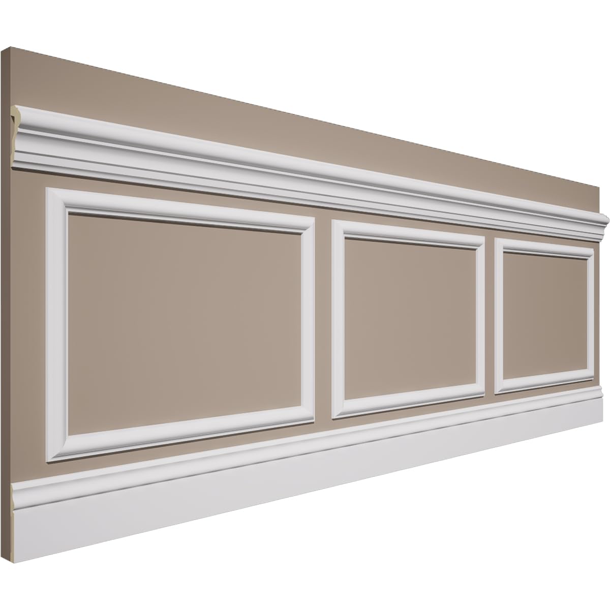 WPKUSQ101P032 94 1/2"L (Adjustable 32"H to 36"H) Ashford Square Panel Traditional Wainscot Paneling Kit