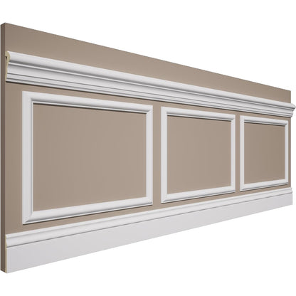 WPKUSQ101P032 94 1/2"L (Adjustable 32"H to 36"H) Ashford Square Panel Traditional Wainscot Paneling Kit