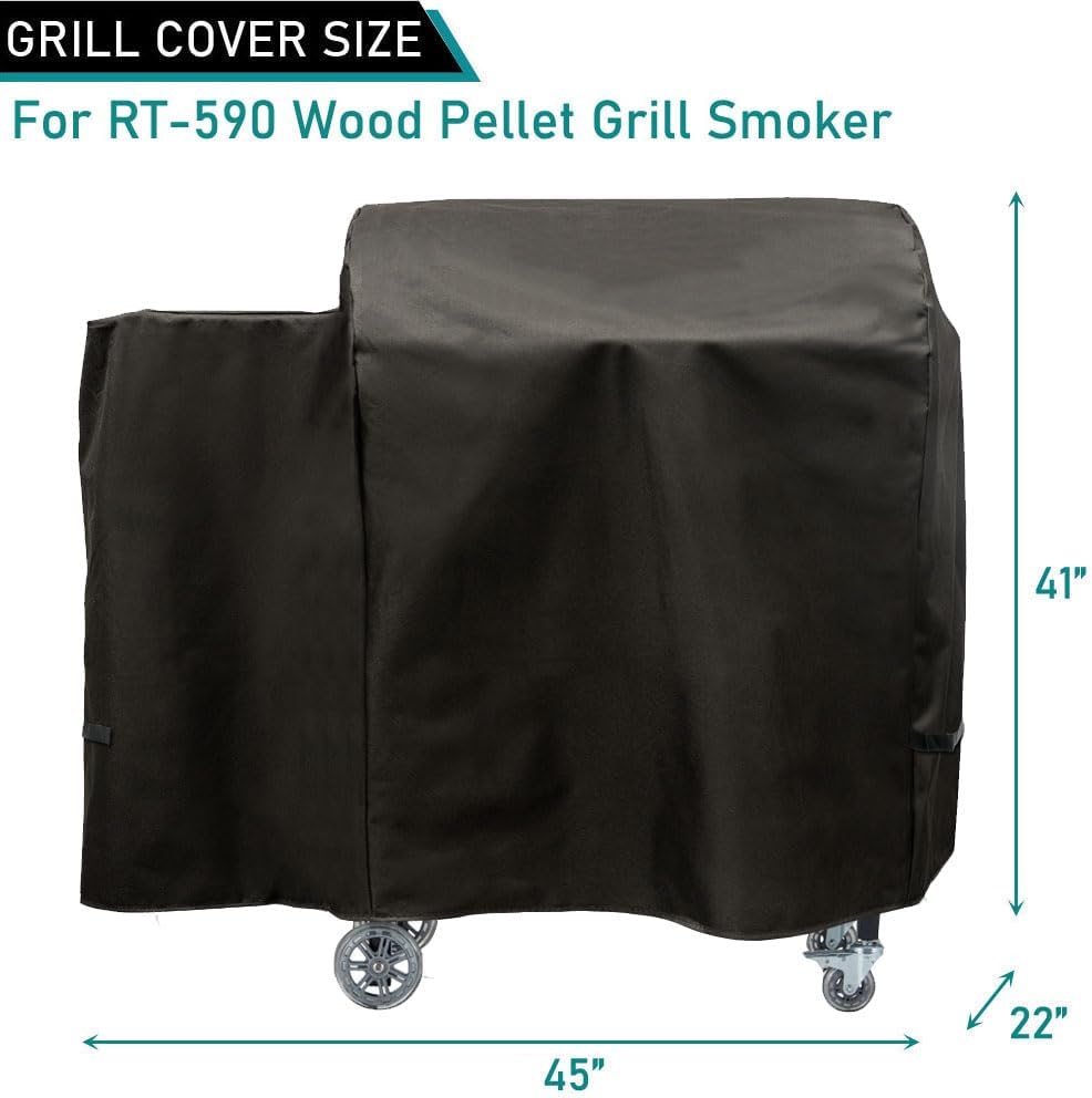 ZJYWSCH Grill Cover for Rectec RT-590 Wood Pellet Grill Smoker, Heavy Duty Waterproof Cover