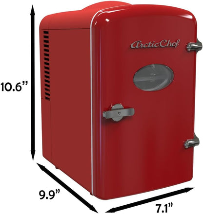 ARCTIC CHEF RMIS129RED Mini Compact Refrigerator, Red, 0.14 Cubic Feet