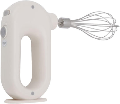 Wynboop Electric Hand Mixer, Mini Household Cordless Frother, Automatic Eggbeater, Double Stick Beer Foam Maker, White,