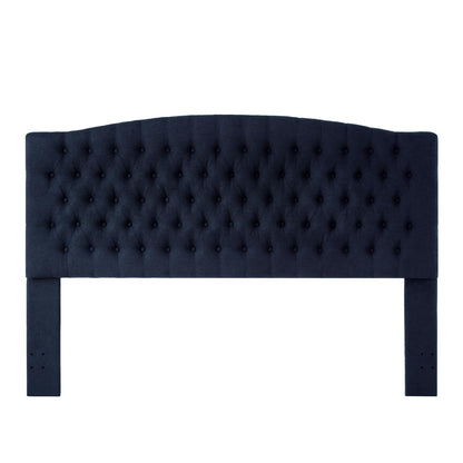 24KF Boucle Upholstered Tufted Button King Headboard and Comfortable Fashional Padded King/California King Size headboard,6025-K-Boucle-Navy Blue