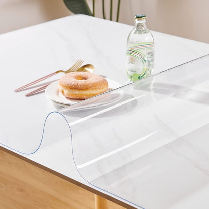 12 24 Inch, 1.5mm Clear Table Cover Protector x Thick Plastic Desk Protector Mat, Rectangular Waterproof PVC Clear