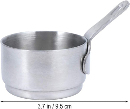 Hemoton Mini Saucepan, Small Heating Pot for Butter, Milk, Cheese Melting, Cookware with Handle, Size S 9.5x5.3x5cm