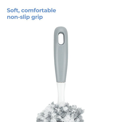Microfiber Duster with an Extra Washable and Reusable Duster Head, Microfiber Dusters for Household Cleaning, Gray