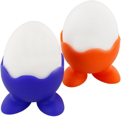 LABANCA 4 Pcs Silicone Soft Boiled Egg Holders, Rainbow Egg Cups, Perfect for Kitchen & Dining