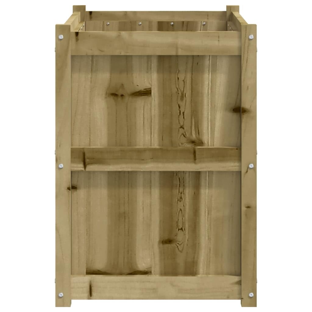 Foknhdi Large Outdoor Garden Planter Box 35 4x35 4x27 6 in Treated Solid Pine Wood Weathered Brown Raised Flower Bed for Patio Balcony Herb Vegetables