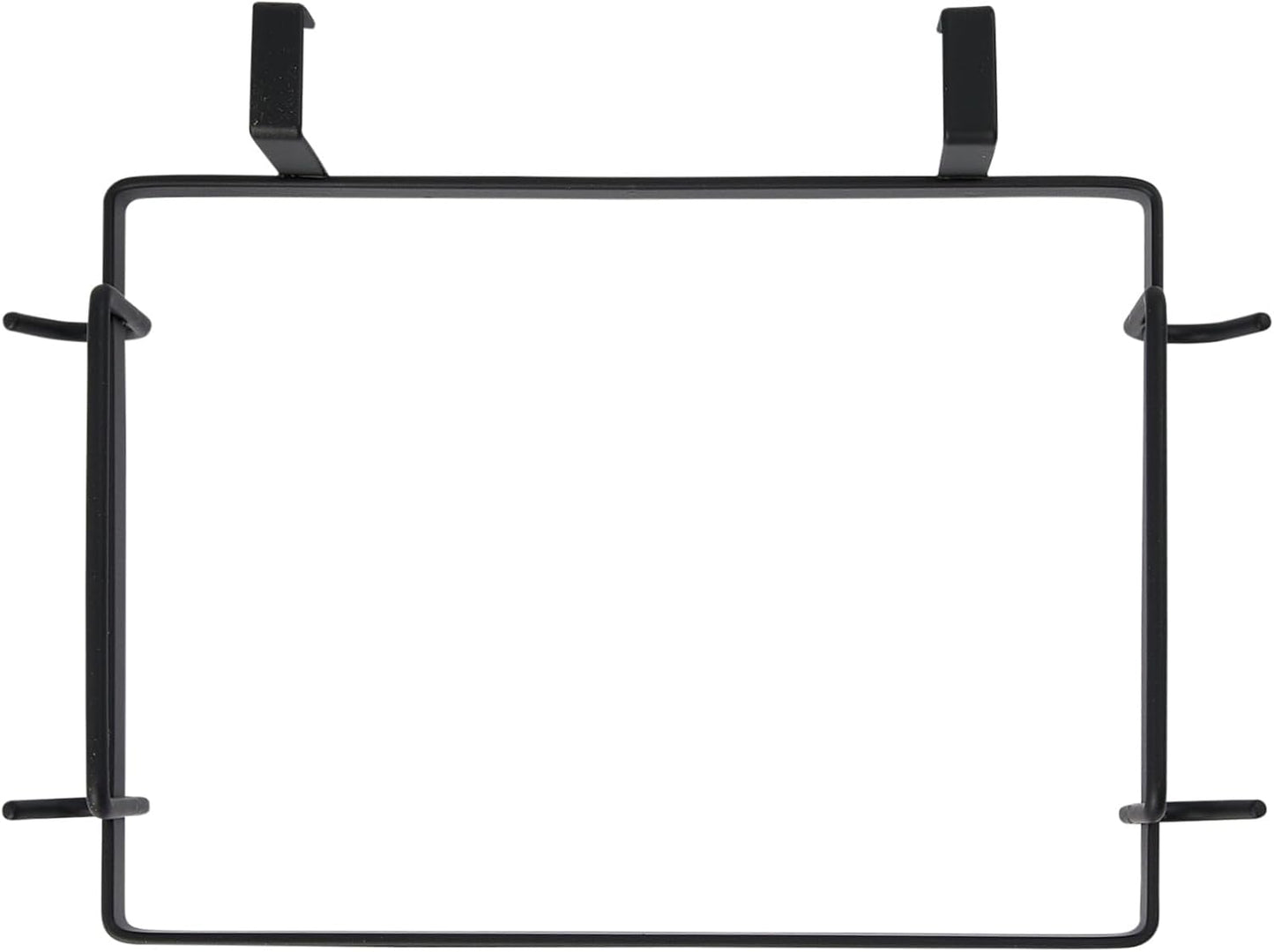 Sleek Black Metal Over-the-Door Trash Bag Holder for Home Organization