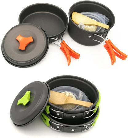 8-Piece Dinnerware Cookware Set, Camping Cooking Set, Outdoor Cutlery, Wild Pot Pan, Barbecue Utensil Sets