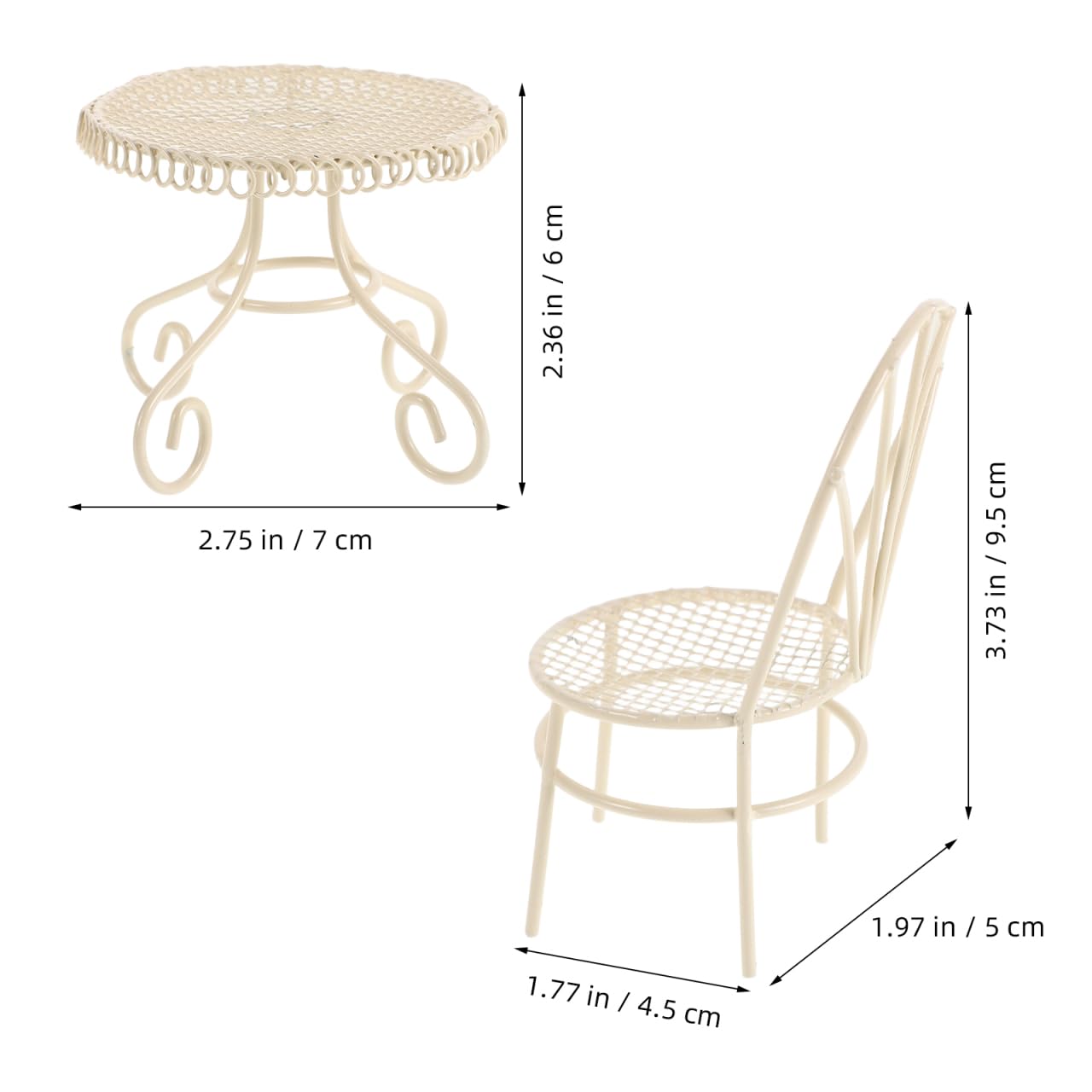 BESPORTBLE Miniature Garden Furniture Set Fairy Garden Accessories Small Table Chair Set Outdoor Decor for Home