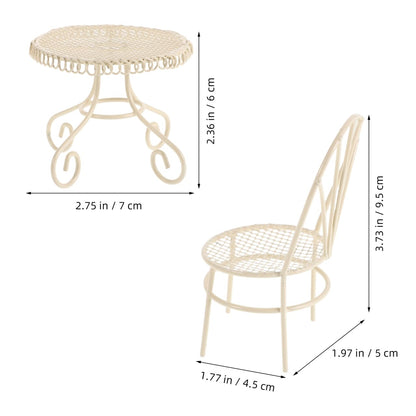 BESPORTBLE Miniature Garden Furniture Set Fairy Garden Accessories Small Table Chair Set Outdoor Decor for Home