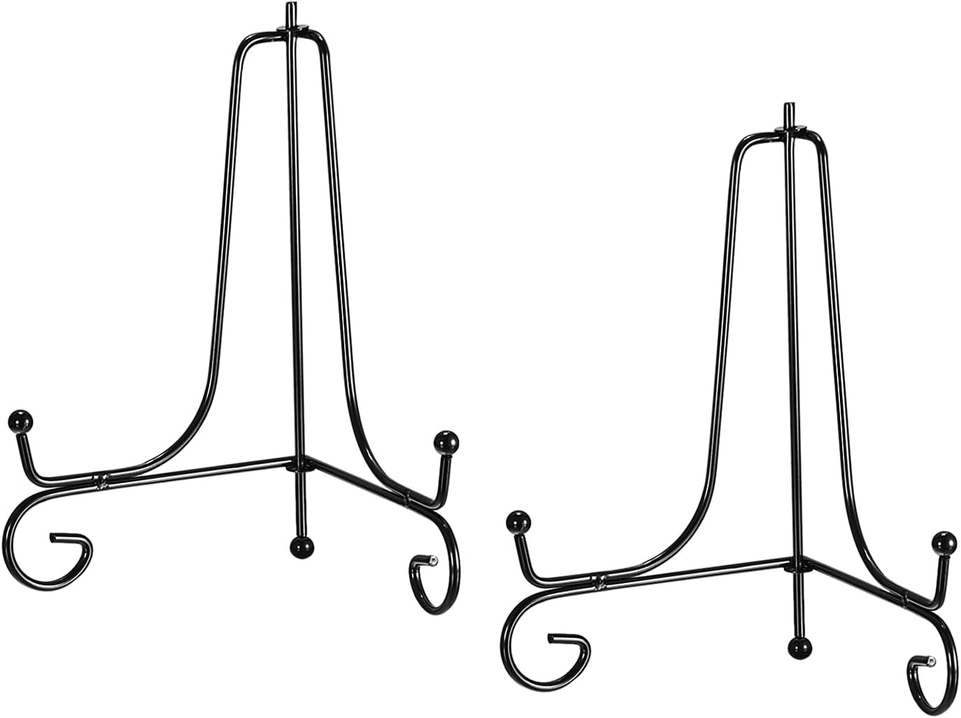 uxcell Plate Stand for Display, 5 Inch 2Pcs Iron Decorative Holder for Photo Frame, Black