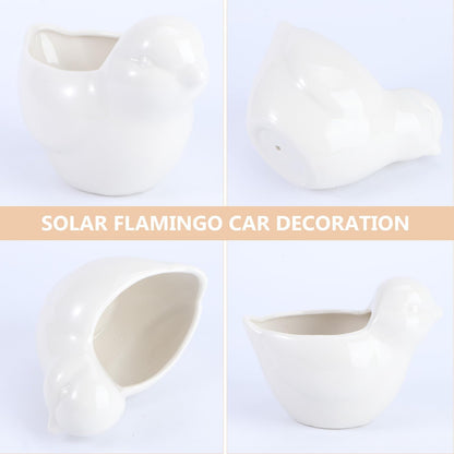 Luxshiny Ceramic Bird Flower Pot Creative Animal Modeling Succulent Planter Decorative Pot for Home Office Garden Use Unique Gift for Plant Lovers