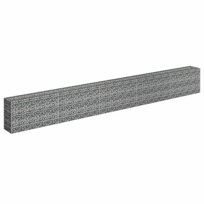 Tmriohed Galvanized Steel Large Gabion Raised Planter 177 x 177 x 24 in Silver Rectangular Outdoor Garden Box for Patio, Lawn & Modern Landscape Decor