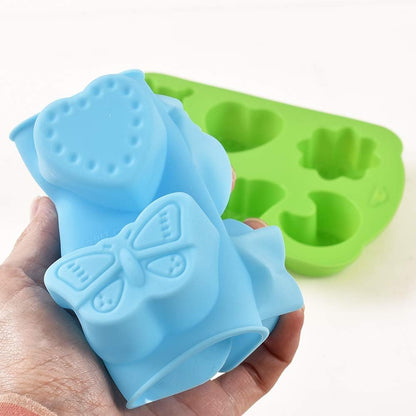 Newk Insects Silicone Candy Mold - 4 Packs 6-Cavity Animal Butterfly Moon Star 3D Bakeware Mold for Candies, Chocolate