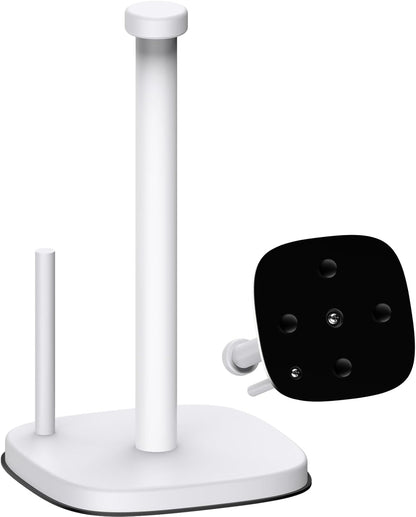 Standing Paper Towel Holder for Countertop, Stainless Steel with Weighted Base and Suction Cups for Kitchen and Bathroom