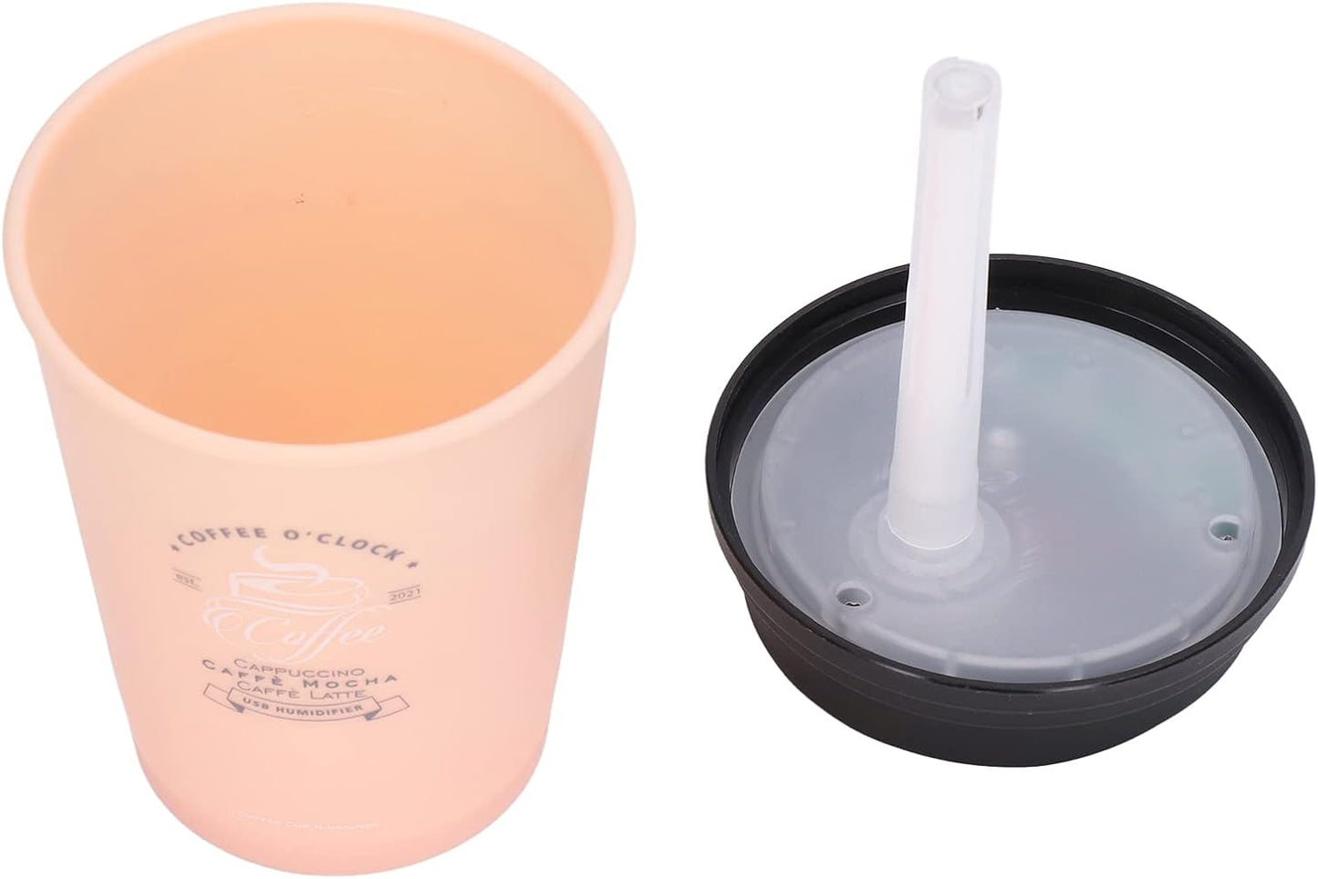 Zerodis 300ml Humidifier, Mini Desktop Humidifier in Coffee Cup Shape, USB Powered for Home