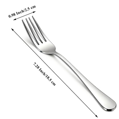 Berglander Dinner Forks Set 24pcs, Stainless Steel 7.28" Table Salad Forks, Flatware Silverware Fork for Home Kitchen, Restaurant, Hotel, Dishwasher Safe