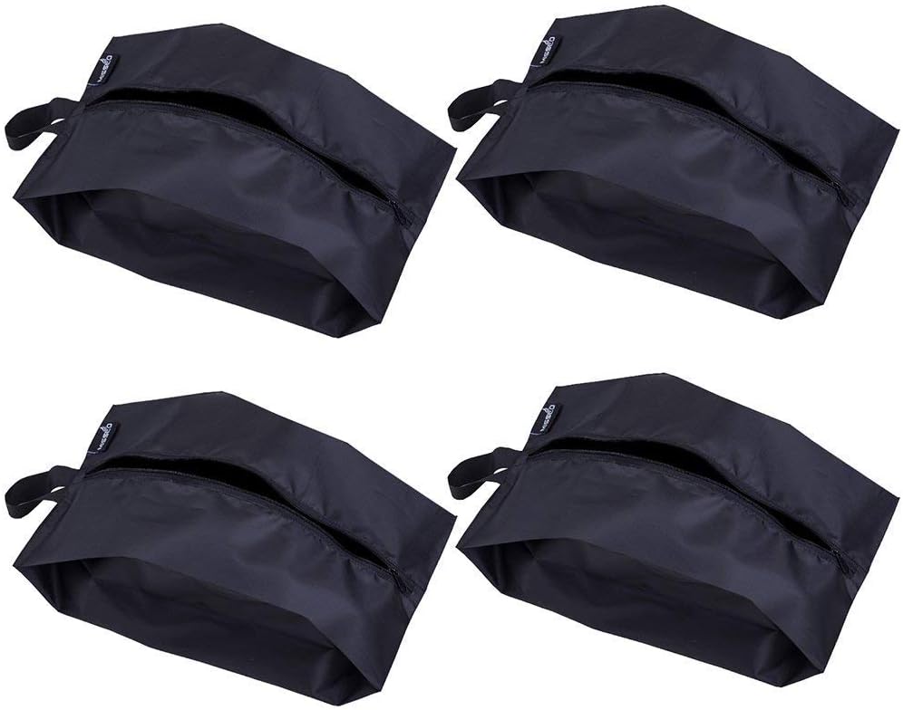 Misslo Portable Nylon Travel Shoe Bags with Zipper Closure Large Shoes Storage Organizers Pouch for Travel Accessories (4 Packs, 15 inch)